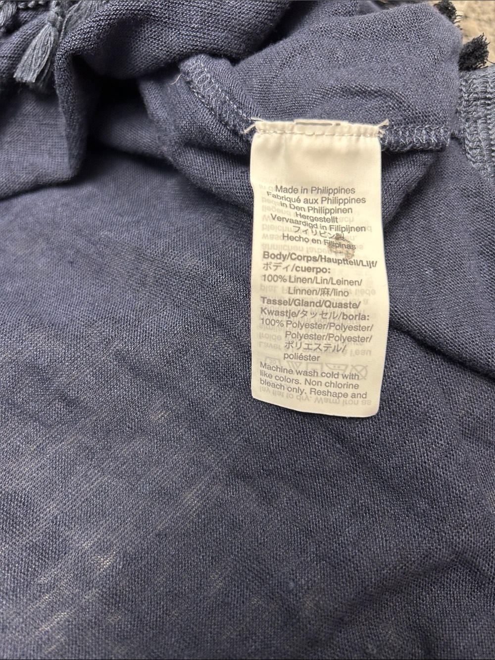 J. Crew Linen Navy Tassel-Hem Tank & Linen White Tiered Tank Duo - Picture 12 of 13